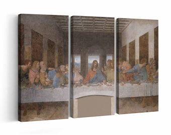 The Last Supper Leonardo Da Vinci Canvas Print || The Last Supper Wall Art ||Multiple Sizes Wrapped Canvas on Wooden Frame