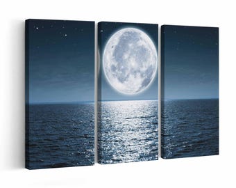 Full Moon wall art | Canvas or Poster Print (framed) | Color / Black & White