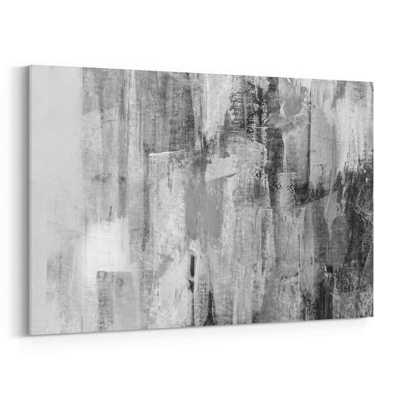 Light Blue Yellow Paint Abstract Art Canvas Print Light Etsy