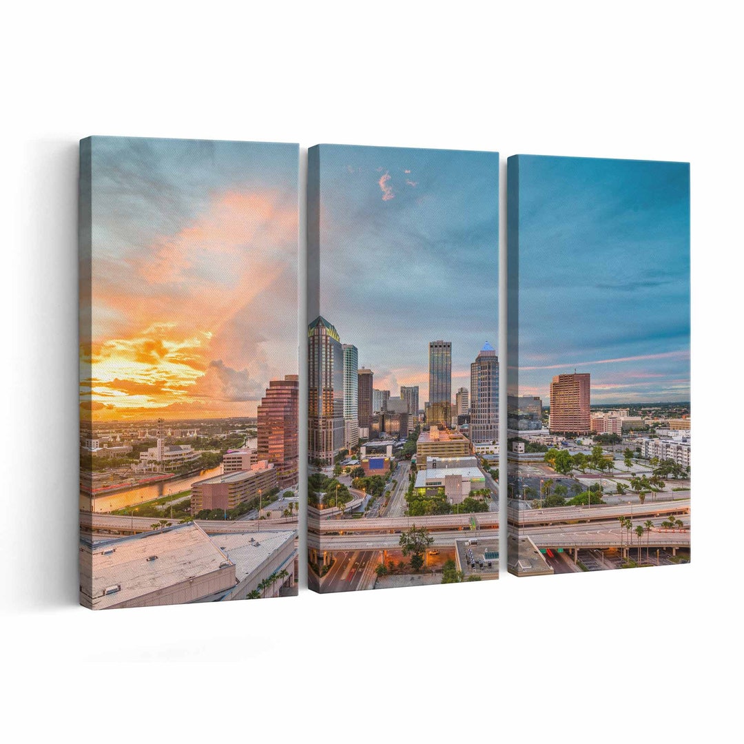 Tampa Skyline Canvas Print Tampa Skyline Wall Art Tampa Skyline Poster