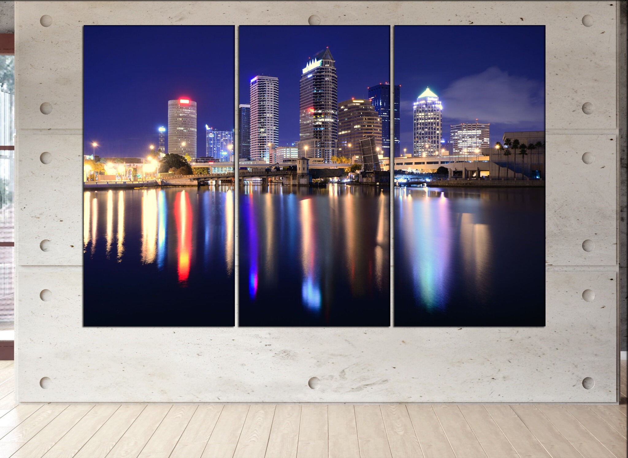Tampa Bay skyline Tampa Bay wall art Tampa Bay city Tampa Bay art Tampa