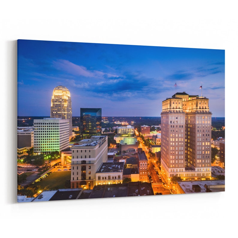 Winstonsalem Skyline Wall Art Canvas Winstonsalem Canvas Etsy