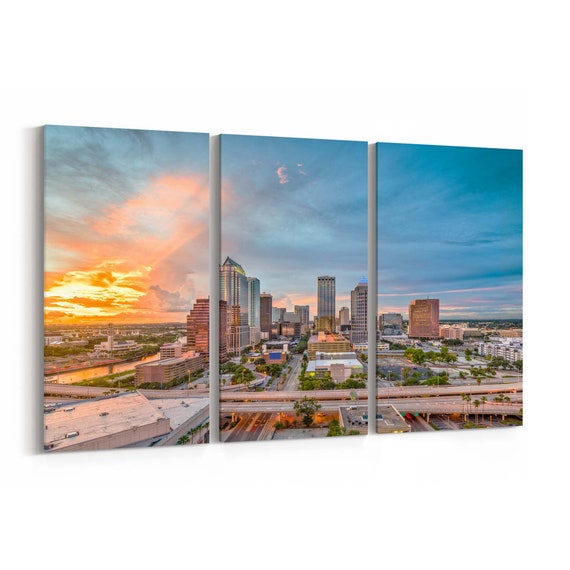 Tampa Skyline Wall Art Tampa Canvas Print Florida Multiple Etsy
