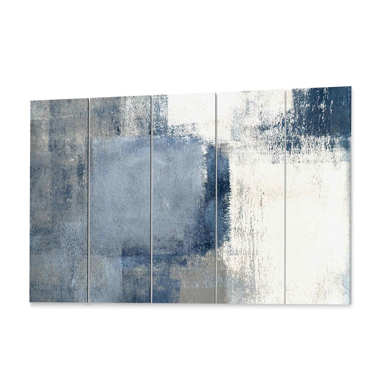Modern Abstract Blue Wall Art Modern Abstract Blue Canvas Etsy