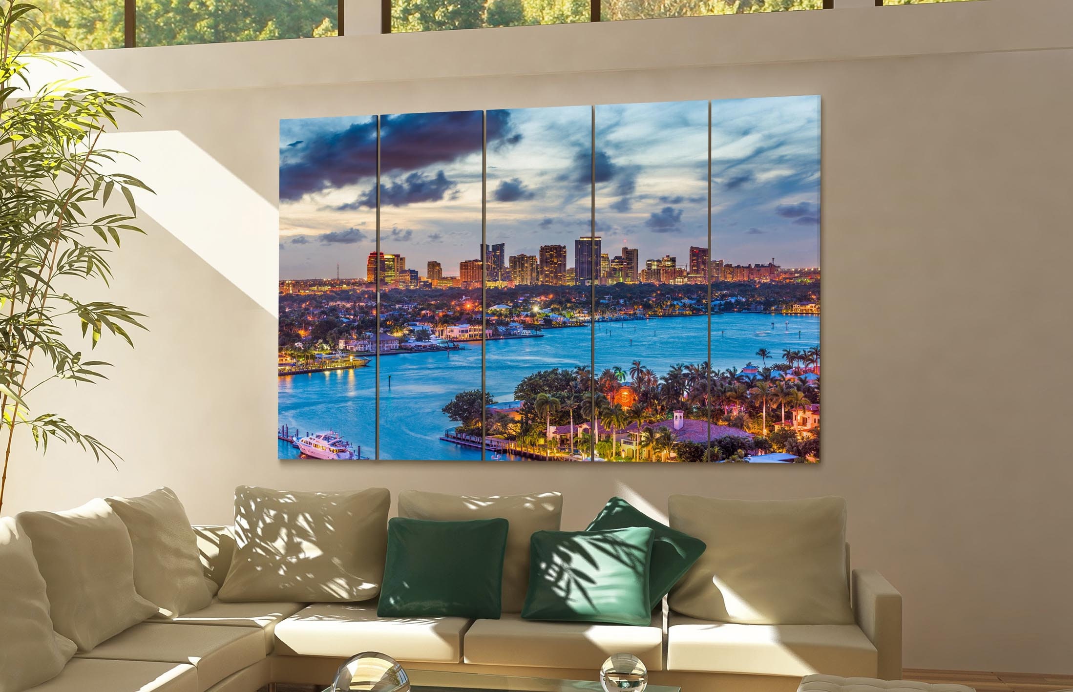 Fort Lauderdale Skyline Wall Art Fort Lauderdale Canvas Print Etsy