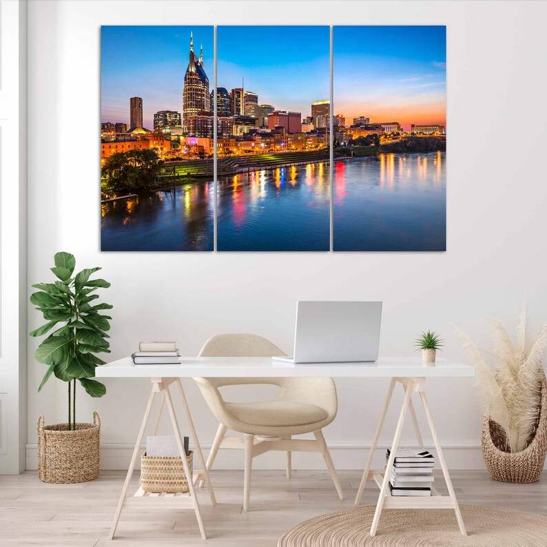 Nashville Skyline Wall Art Nashville Canvas Multiple Sizes Etsy