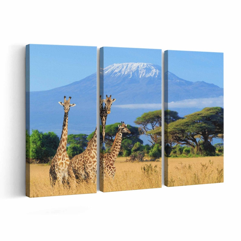Giraffe Wall Art Canvas Giraffe Canvas Print Multiple Sizes Etsy
