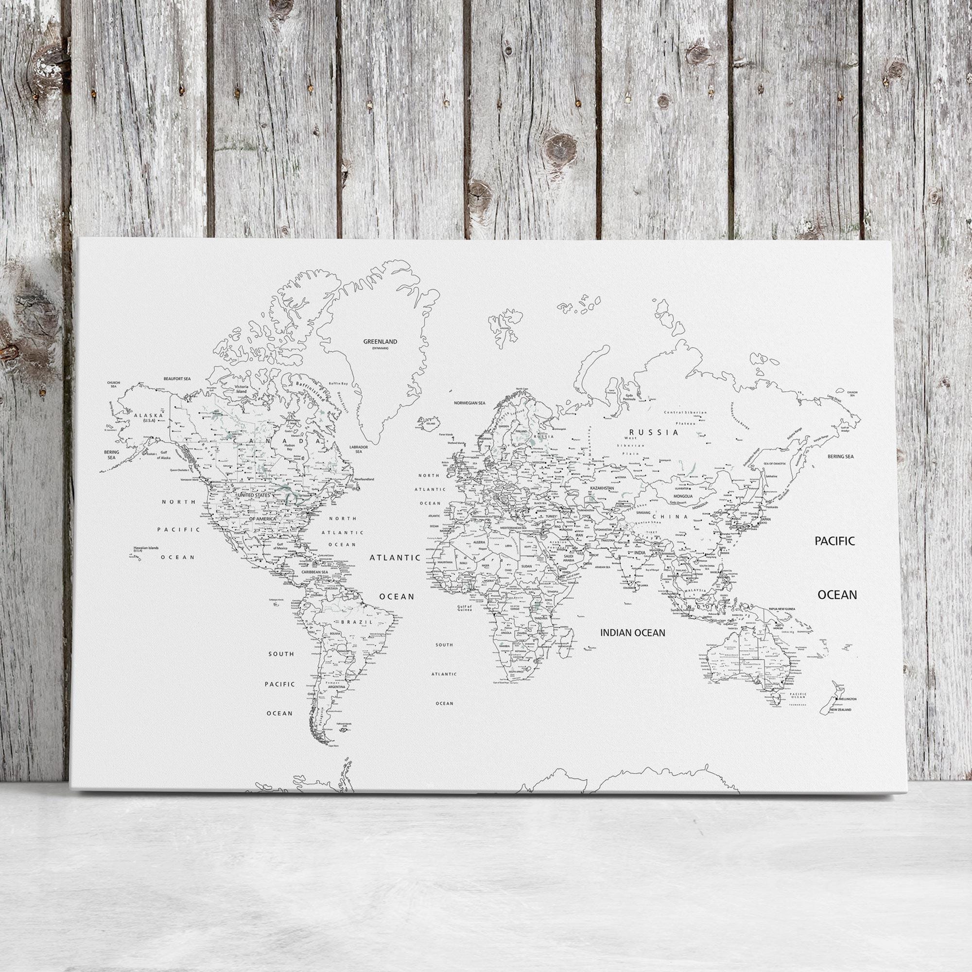 Personalized World Map | Canvas Print | Custom Wall Art | Multiple ...