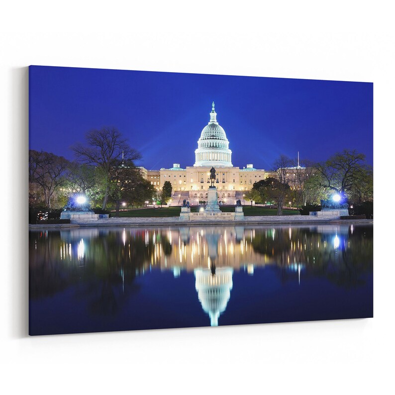 Washington DC Skyline Wall Art Canvas Washington DC Canvas Etsy