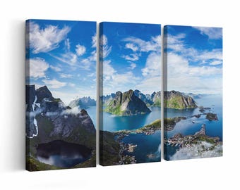 Norway Mountains wall art | Canvas or Poster Print (framed) | Color / Black & White