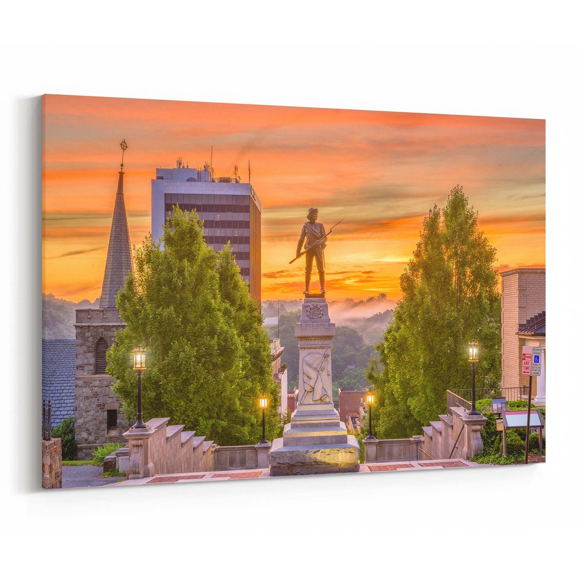Lynchburg Skyline Wall Art Lynchburg Canvas Print Virginia Etsy