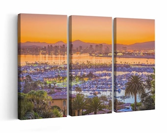 San Diego Skyline wall art | Canvas or Poster Print (framed) | Color / Black-White