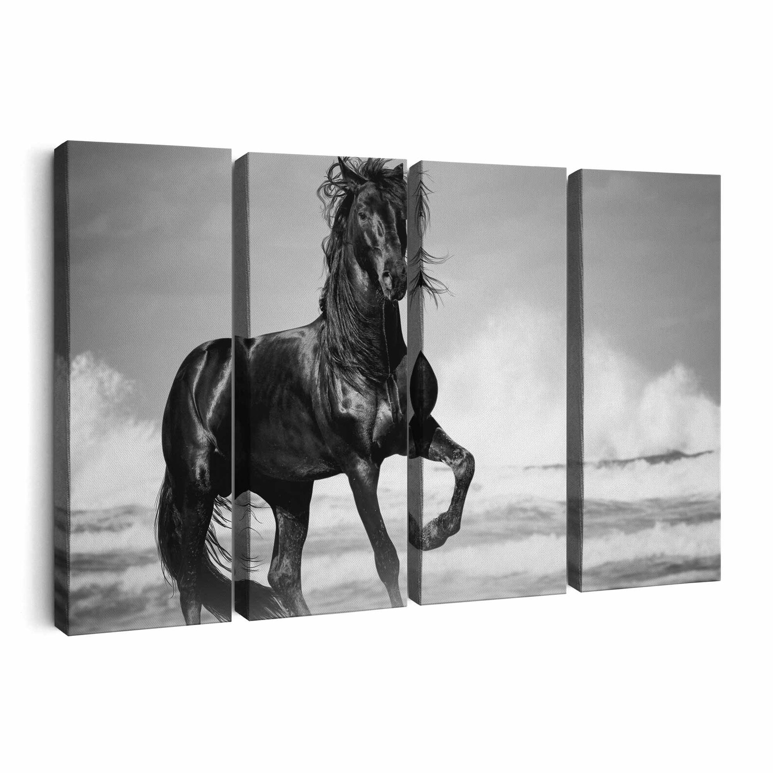 Black Horse Canvas Print Black Horse Wall Art Black Etsy