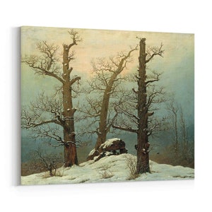 Cairn in Snow by   Caspar David Friedrich Wall Art || Cairn in Snow by   Canvas Print ||Multiple Sizes Wrapped Canvas on Wooden Frame