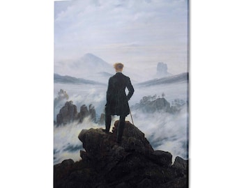 Wanderer above the Sea of Fog Caspar David Friedrich Wall Art || Wanderer above the Sea of Fog Canvas Print ||Multiple Sizes Wrapped Canvas