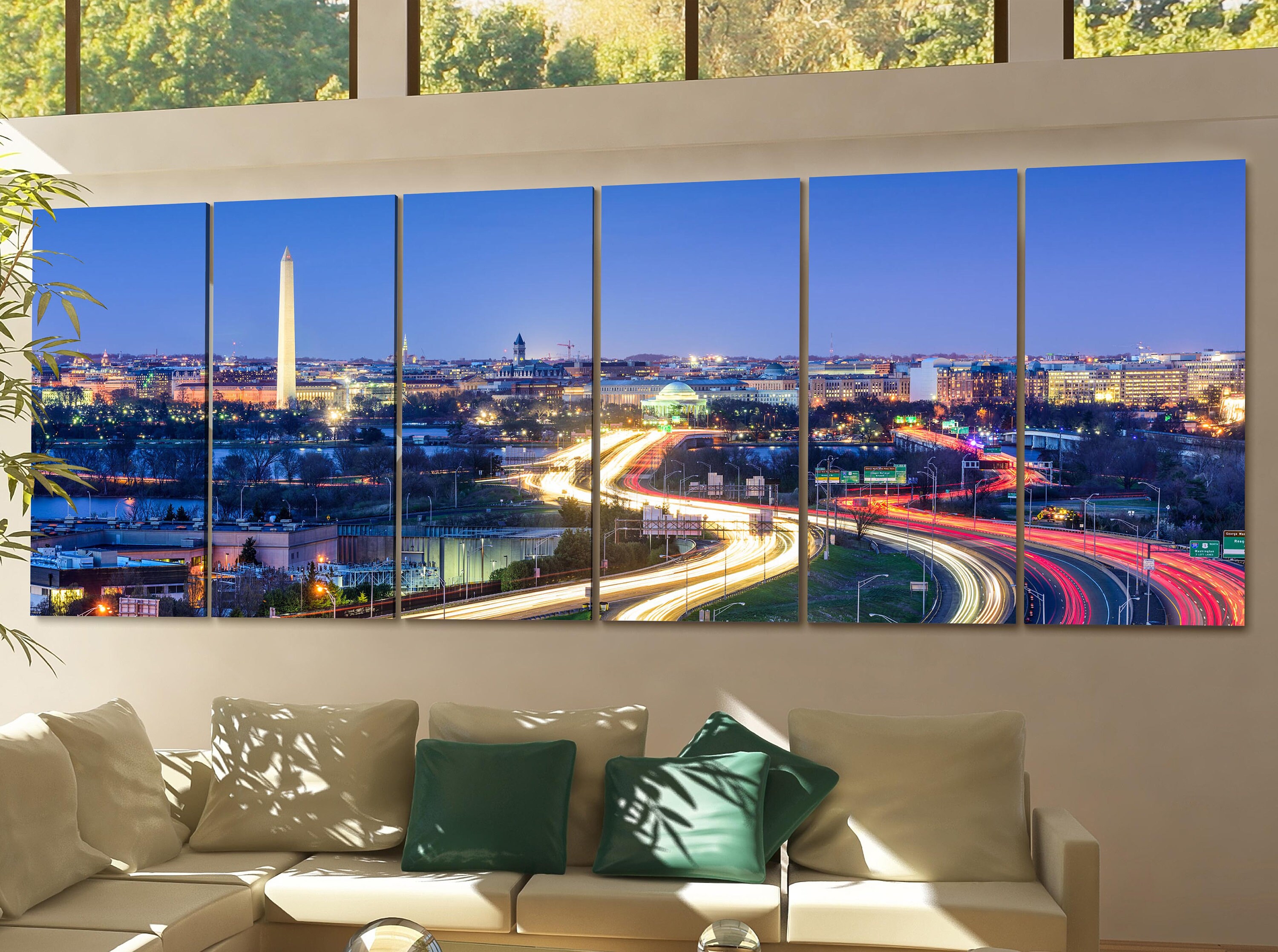 Washington DC Skyline Wall Art Washington DC Canvas Print Etsy