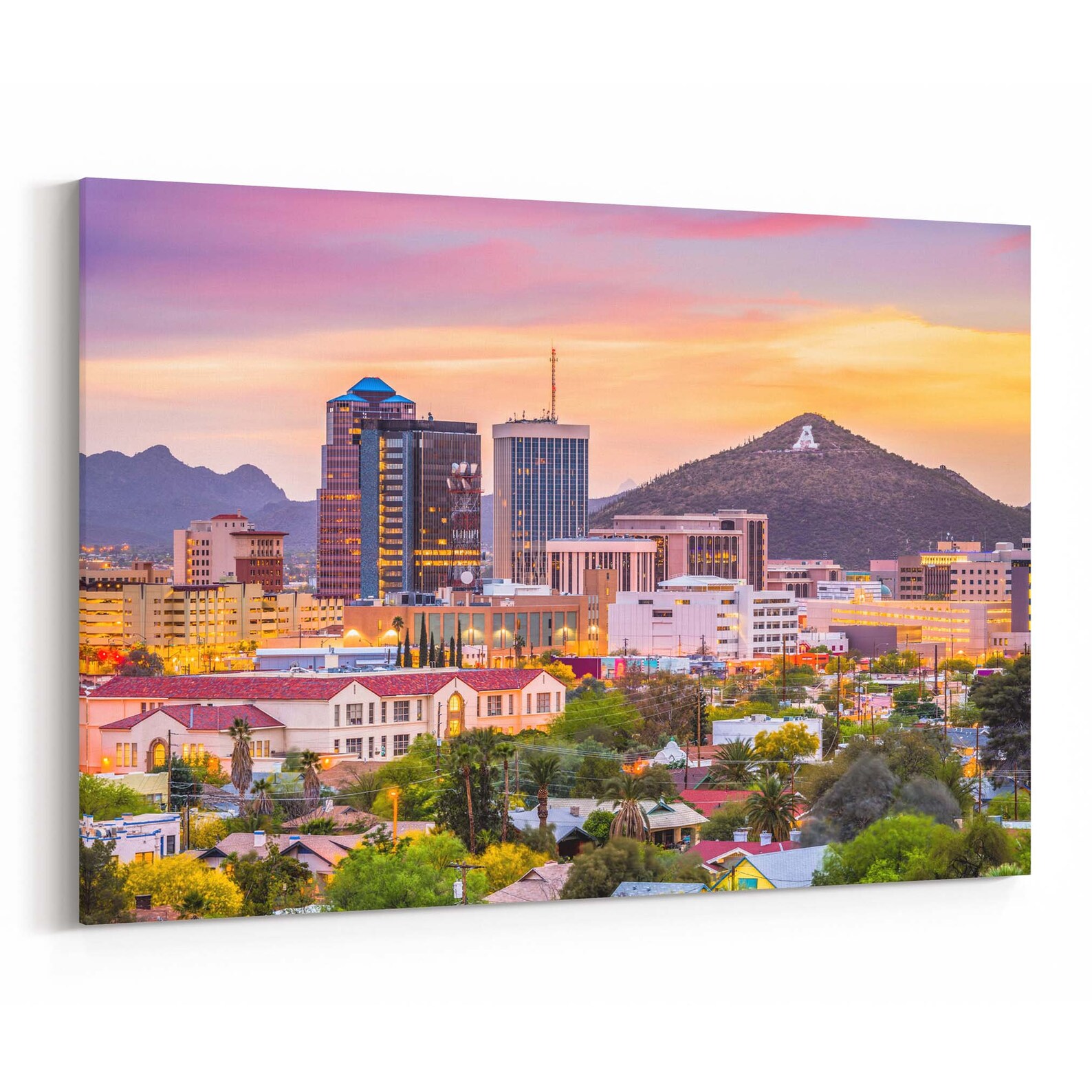 Tucson Skyline Wall Art Canvas Tucson Canvas Print Arizona Etsy