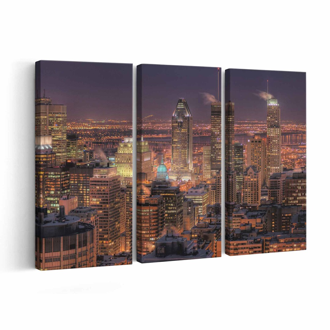 Montreal Skyline Canvas Print Montreal Skyline Wall Art Montreal