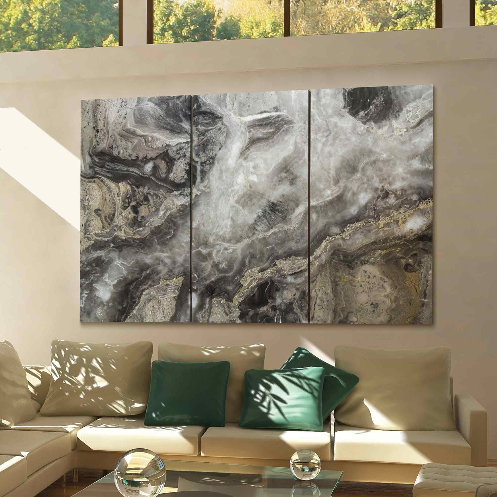 Dark Grey Marble Abstract Art Canvas Print Dark Grey Marble Etsy