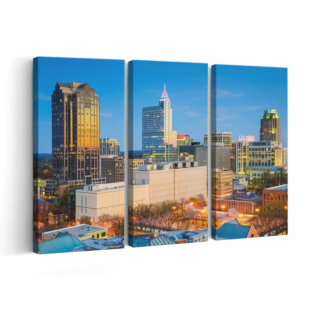 Raleigh Skyline Canvas Print Raleigh Skyline Wall Art Raleigh Skyline