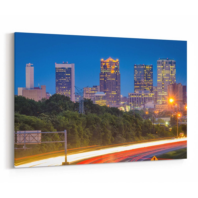 Birmingham Skyline Wall Art Canvas Birmingham Canvas Print Etsy