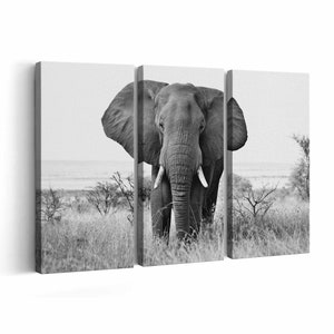 African Elephant Canvas print || African Elephant Wall Art || African Elephant Poster || African Elephant home decor || African Elephant Pri
