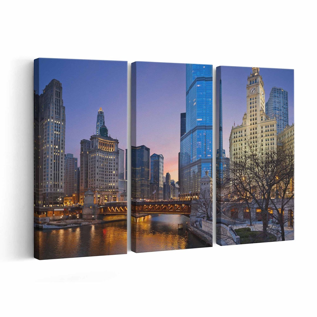 Chicago Canvas Print Chicago Wall Art Chicago Poster Chicago Home Decor