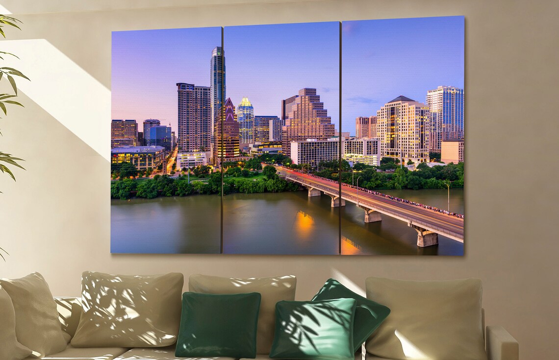 Austin skyline Austin wall art Austin city Austin art Austin Etsy