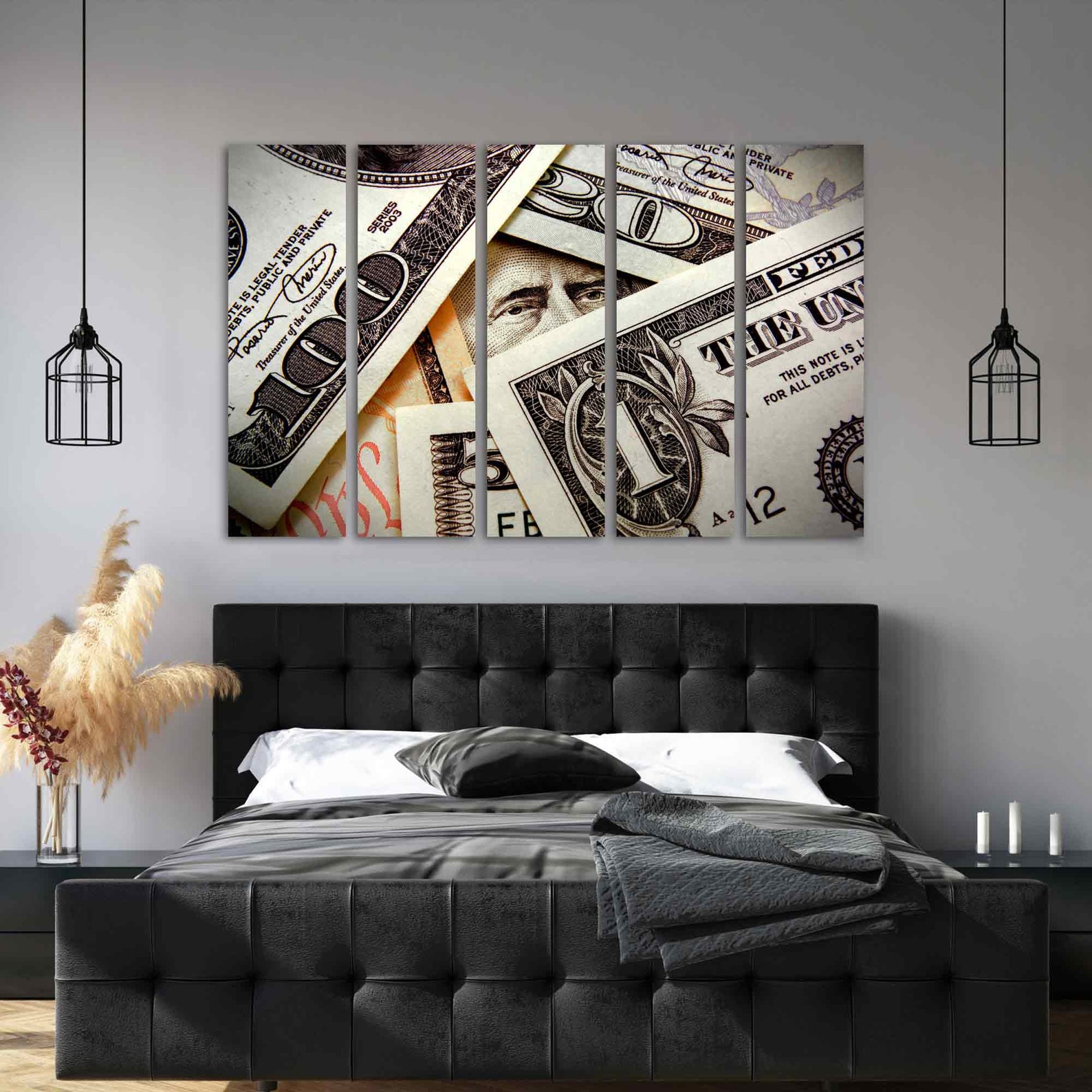 Money Canvas Print Money Wall Art multiple Sizes Wrapped Etsy