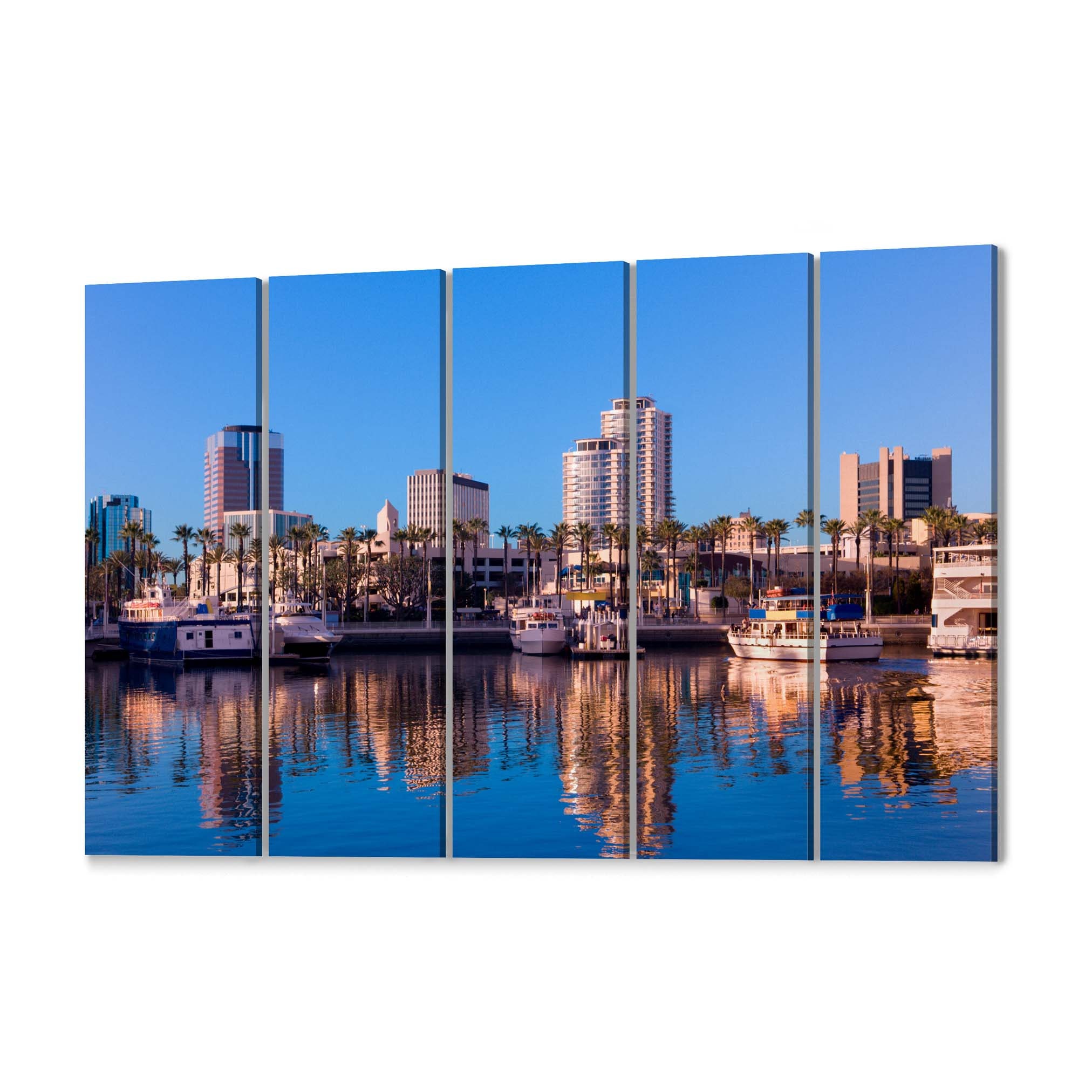 Long Beach Skyline Wall Art Long Beach Canvas Print Multiple Etsy