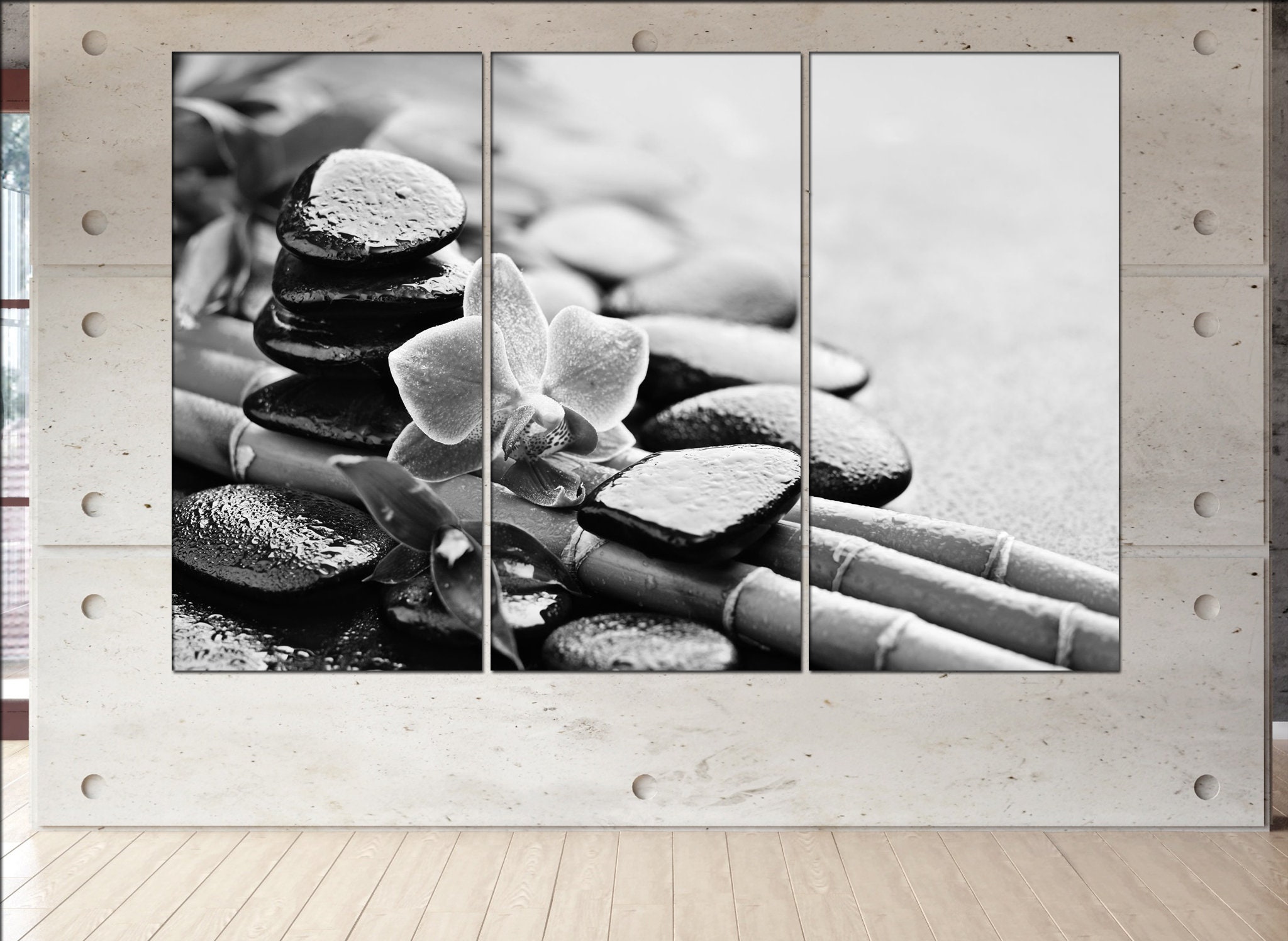 Zen Stones Canvas Wall Art Zen Stones Wall Decoration Zen Etsy