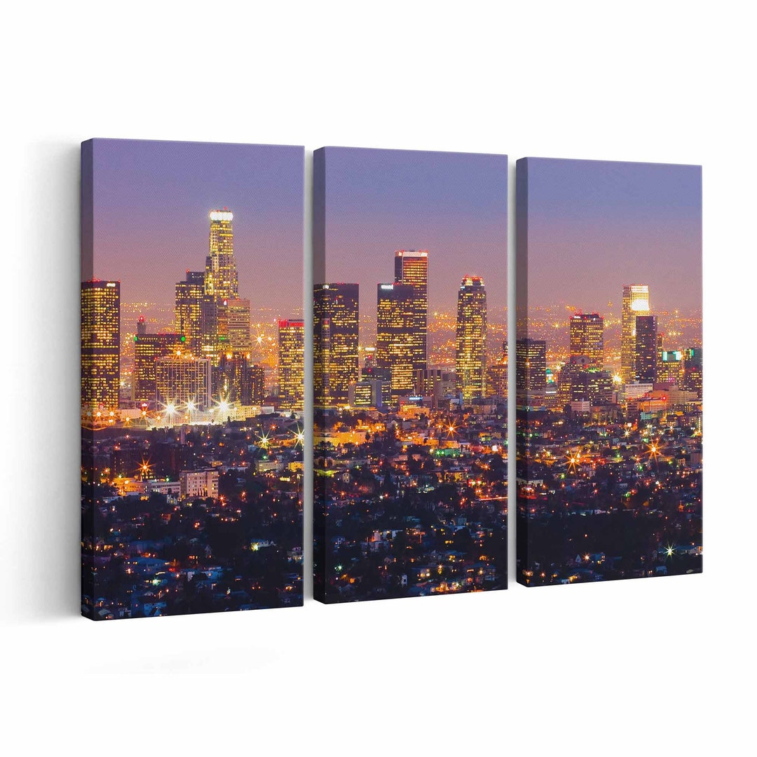 Los Angeles Skyline Canvas Print Los Angeles Skyline Wall Art Los