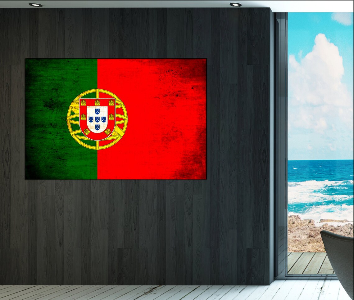 Portugal flag canvas wall art art print large canvas wall art Etsy