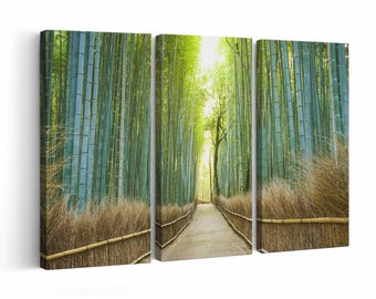 Bamboo Forest wall art | Canvas or Poster Print (framed) | Color / Black & White