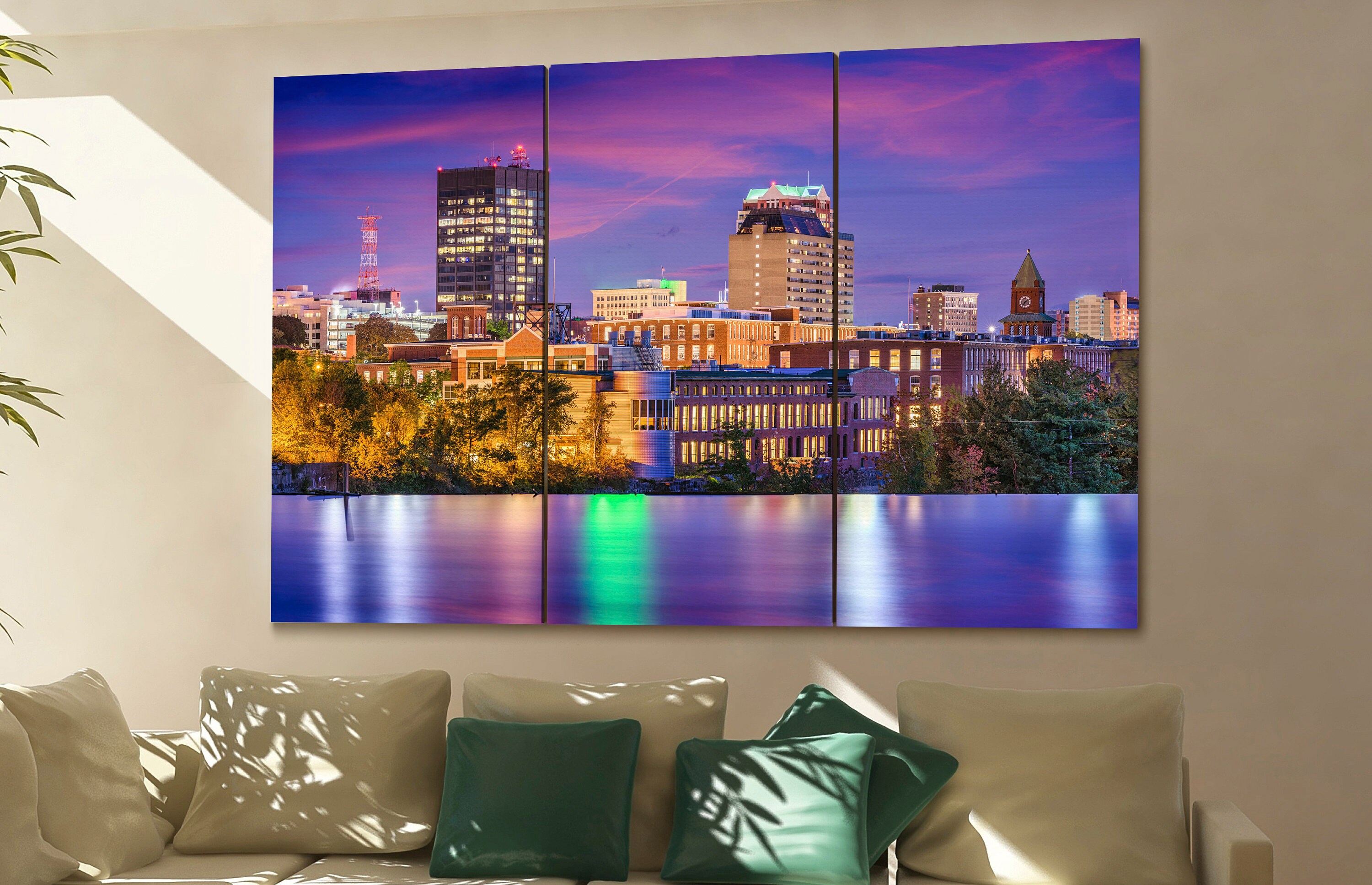 Manchester skyline Manchester wall art Manchester city Etsy