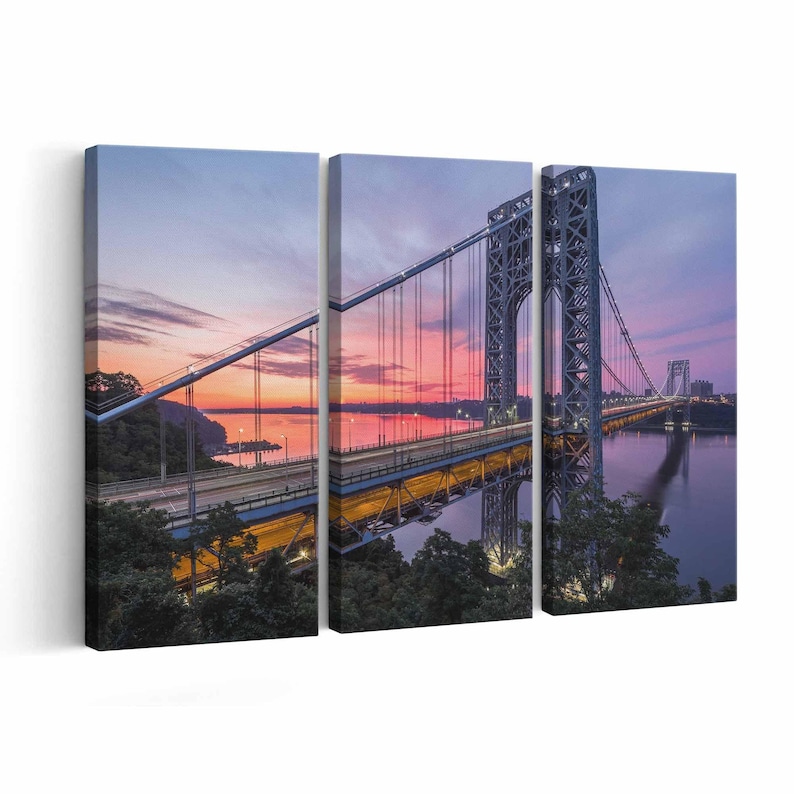 George Washington Bridge Skyline wall art | Canvas or Poster Print (framed) | Color / Black & White image 1