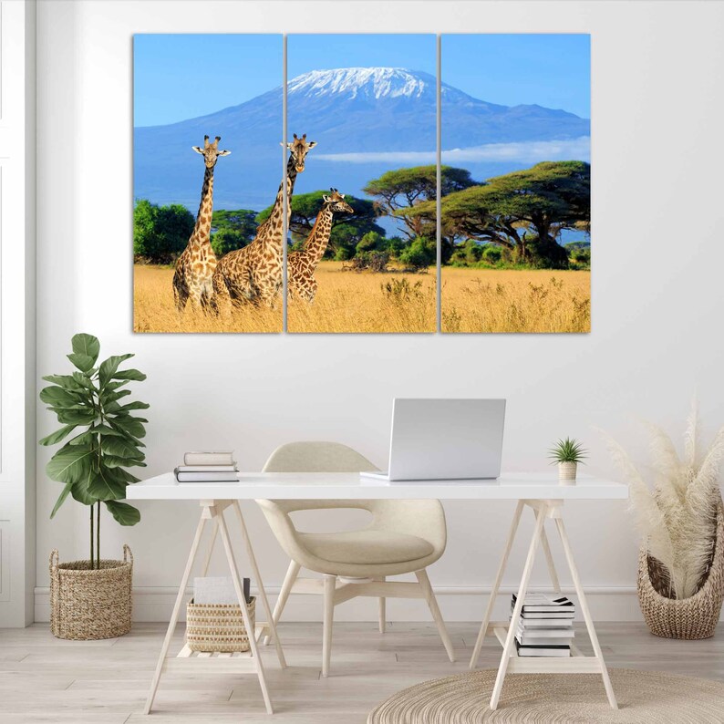 Giraffe Wall Art Canvas Giraffe Canvas Print Multiple Sizes Etsy