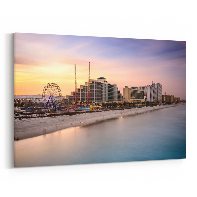 Daytona Beach Skyline Wall Art Daytona Beach Canvas Print Etsy