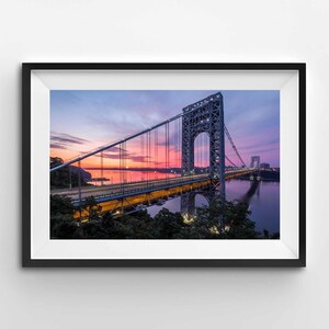 George Washington Bridge Skyline wall art | Canvas or Poster Print (framed) | Color / Black & White image 5