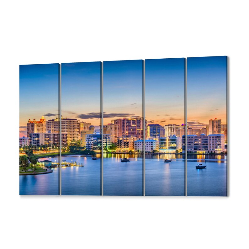 Sarasota Skyline Wall Art Sarasota Canvas Print Florida Etsy