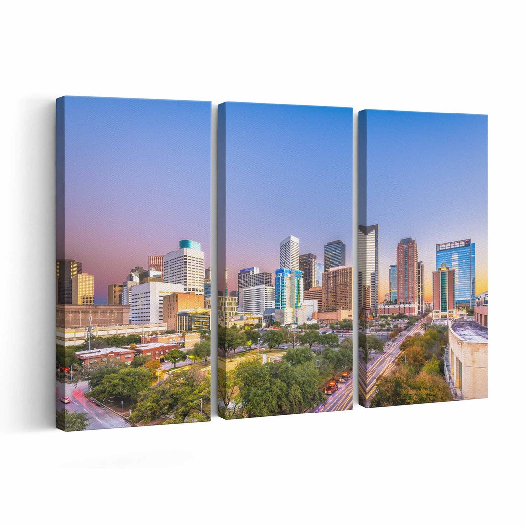 Houston Skyline Canvas Print Houston Skyline Wall Art Houston Skyline