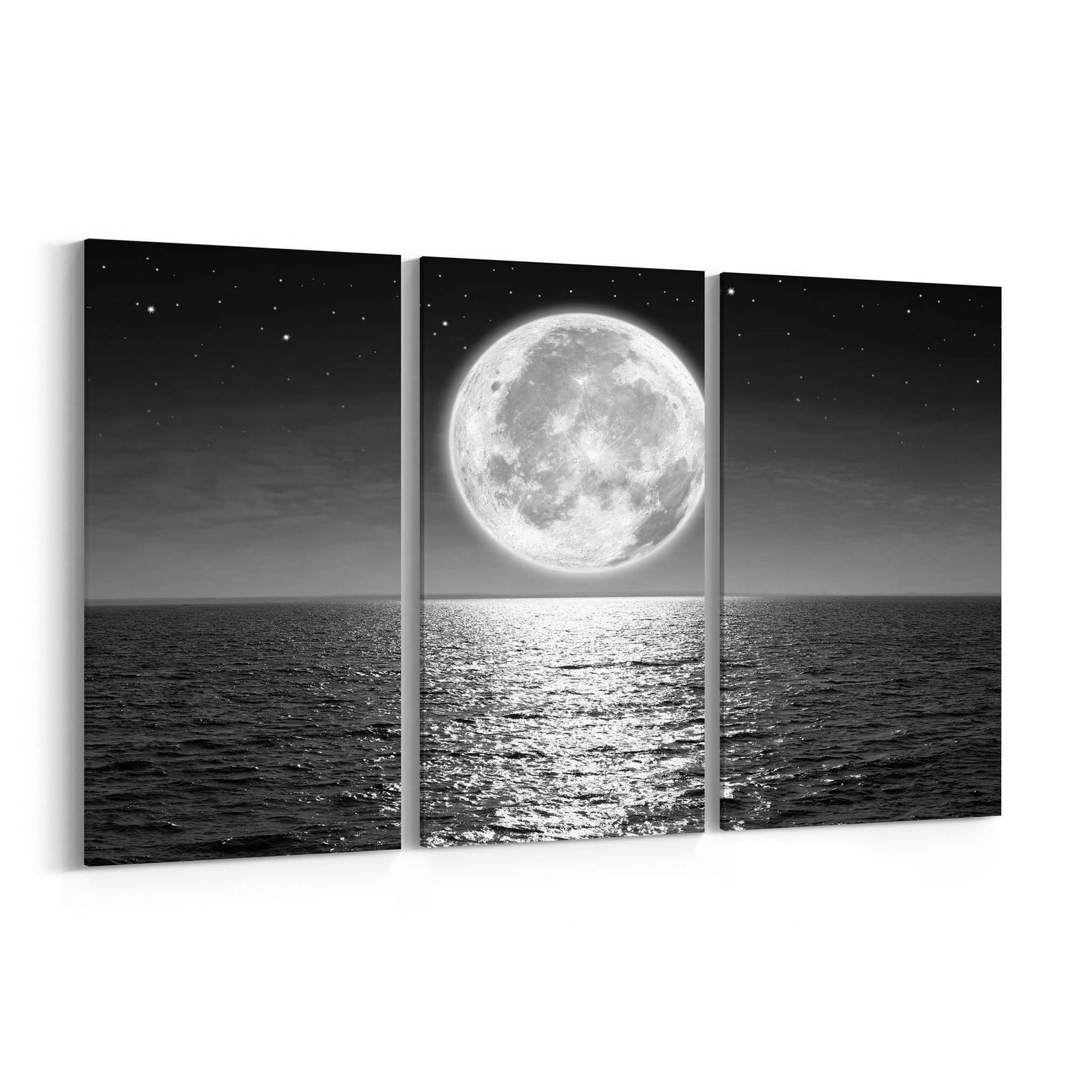 Full Moon Canvas Print Full Moon Wall Art Canvas Multiple Etsy