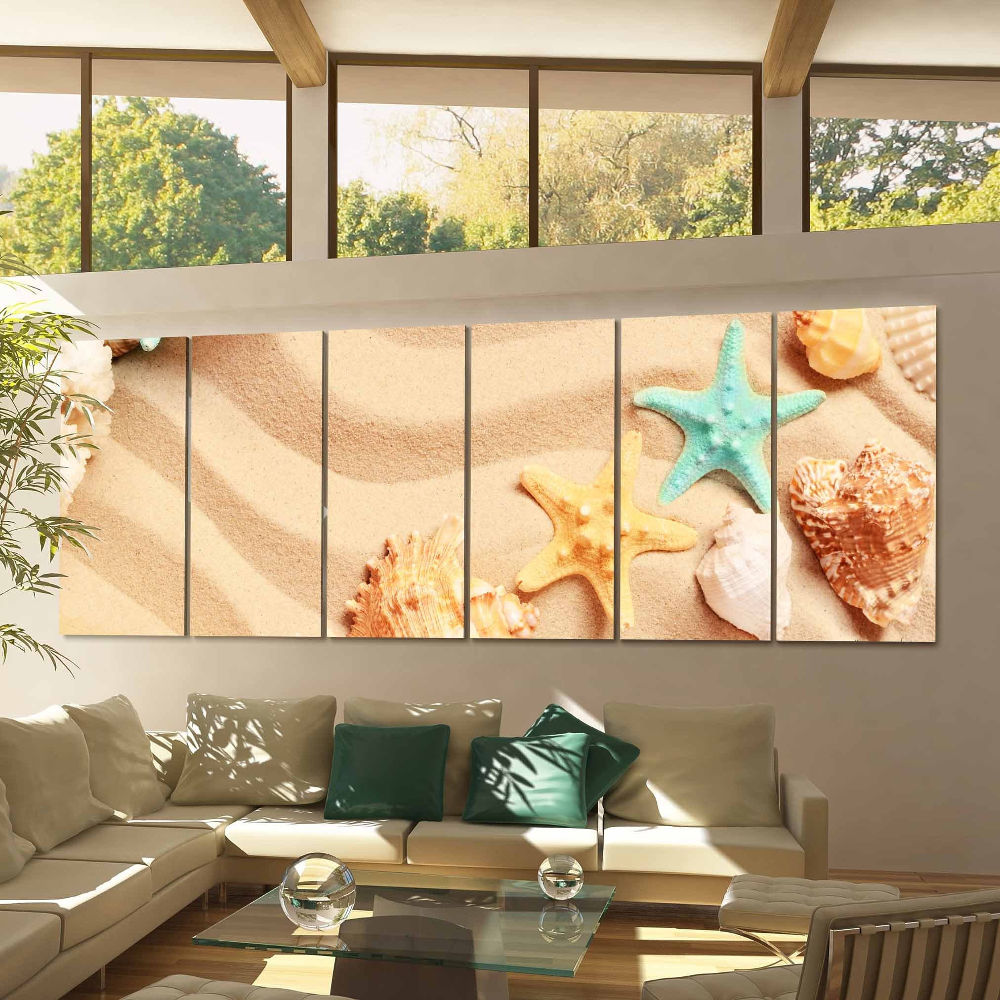 Seashells on Beach Canvas Print Seashells on Beach Wall Art | Etsy