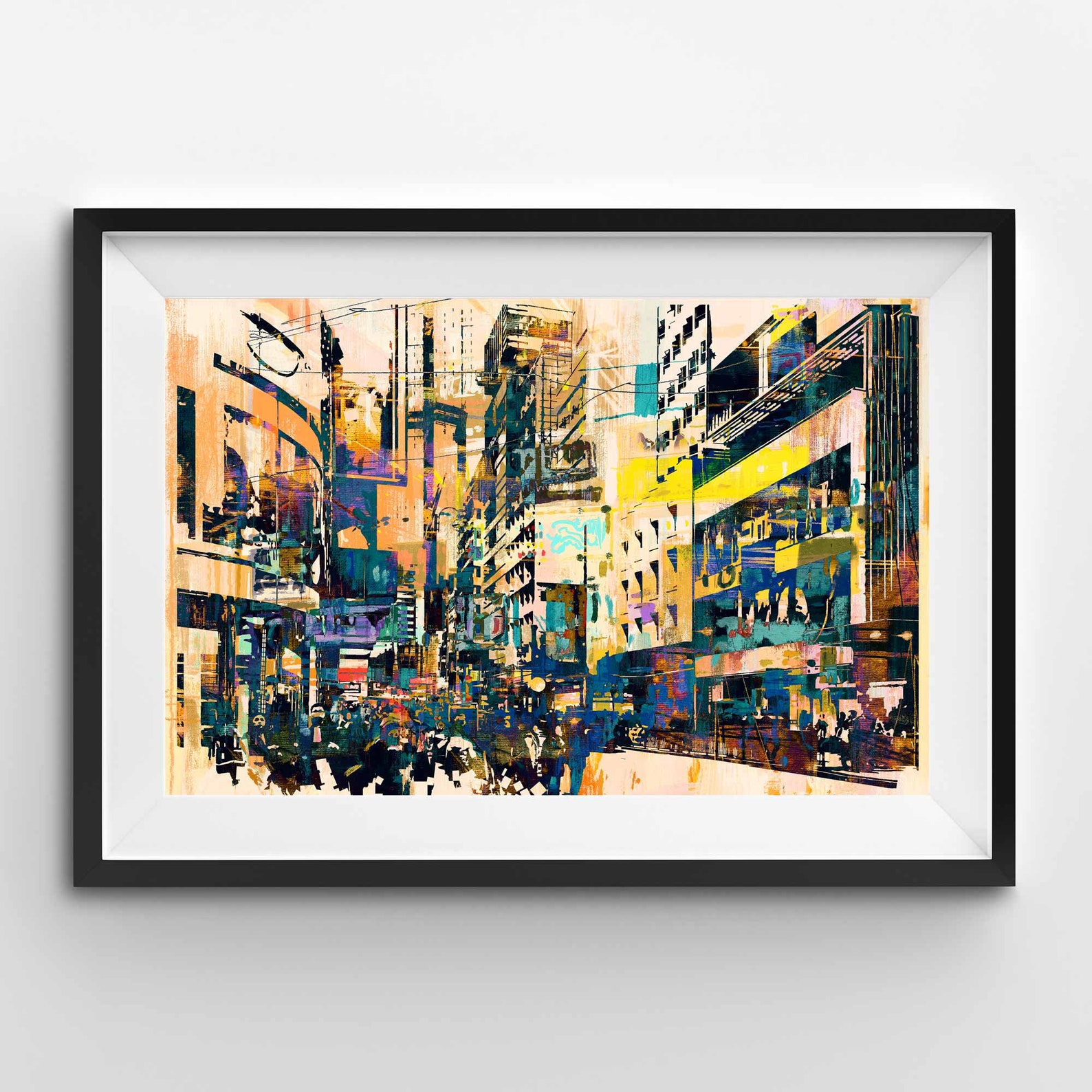 Abstract City Canvas Print Abstract City Wall Art Etsy