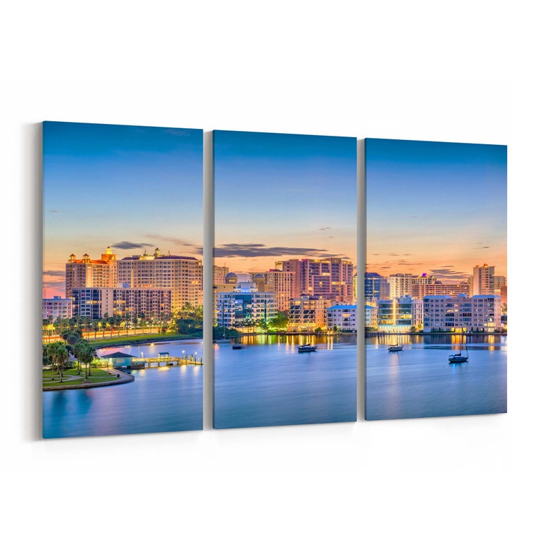 Sarasota Skyline Wall Art Sarasota Canvas Print Florida Etsy
