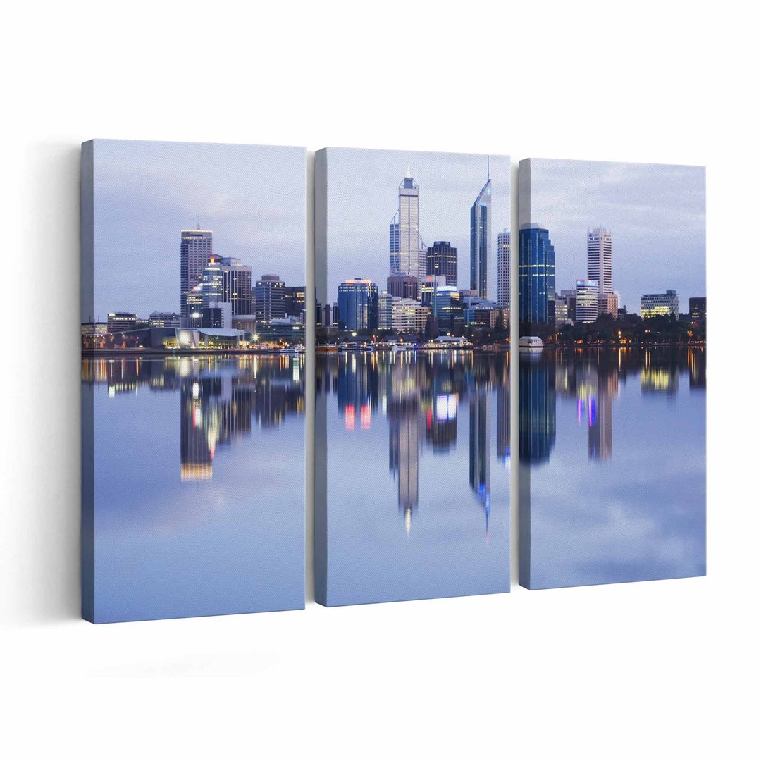 Perth Skyline Canvas Print Perth Skyline Wall Art Perth Skyline Poster