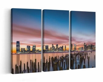 Jersey City Skyline Canvas print || Jersey City Skyline Wall Art || Jersey City Skyline Poster || Jersey City Skyline home decor || Jersey C