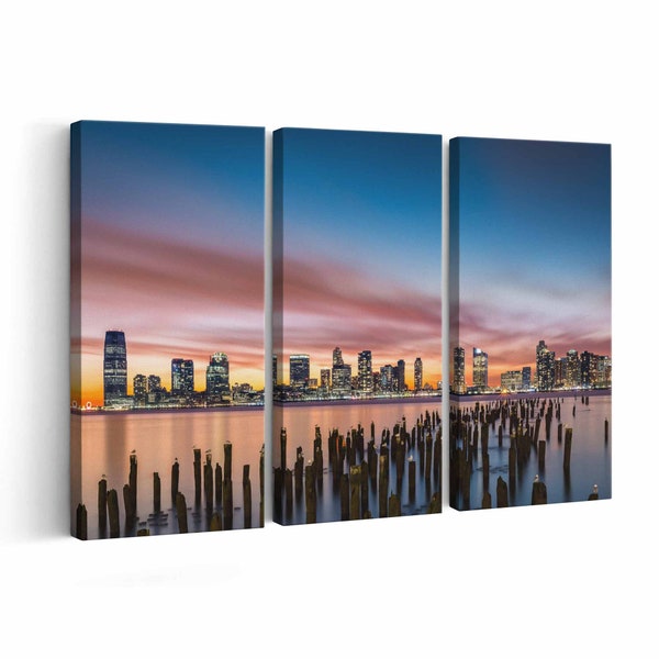 Jersey City Skyline Canvas print || Jersey City Skyline Wall Art || Jersey City Skyline Poster || Jersey City Skyline home decor || Jersey C