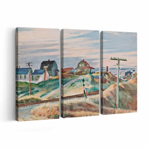 Cottages At North Truro Edward Hopper Canvas Print || Cottages At North Truro Wall Art ||Multiple Sizes Wrapped Canvas on Wooden Frame