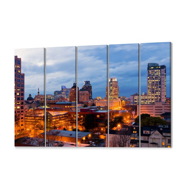 Sacramento Skyline Wall Art Sacramento Canvas Print Multiple Etsy